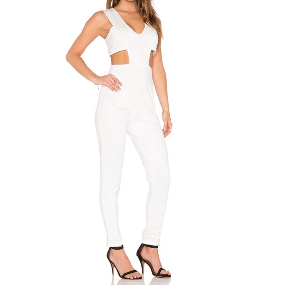 Elegant White Cutout Jumpsuit - Picture 1 of 7